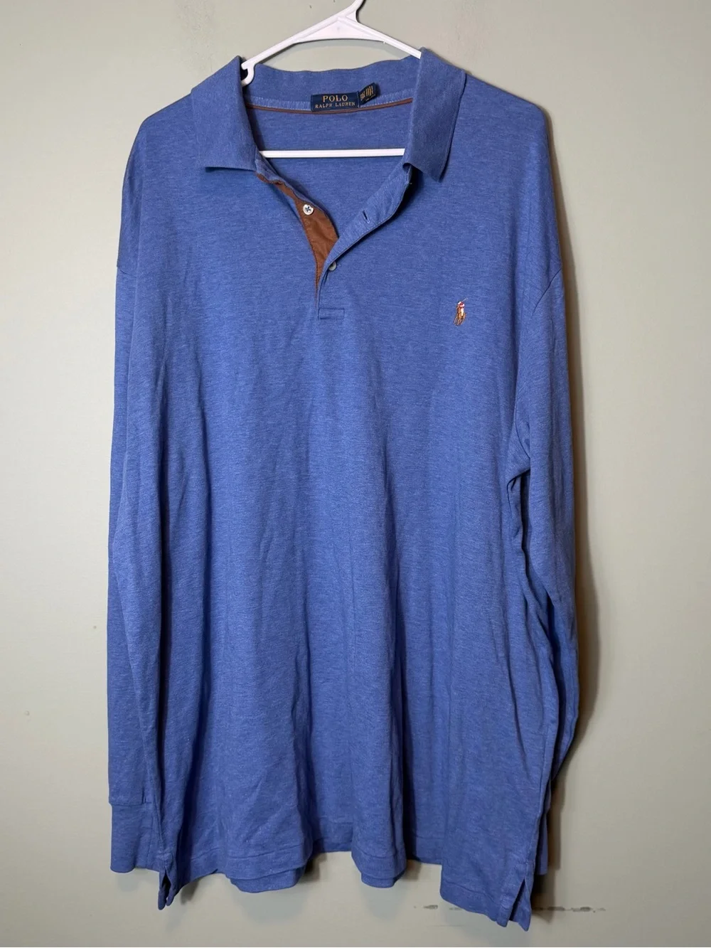 Polo by Ralph Lauren Long Sleeve Blue Polo Shirt 2XLT